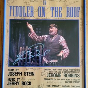 Autographed Fiddler on the Roof poster with Theodore Bikel